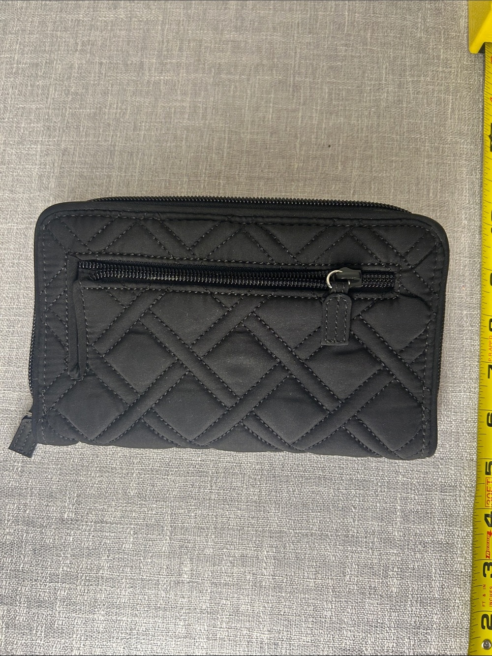 Vera Bradley Black Quilted Zip-Around Wallet with Turn-Lock Closure - Picture 8 of 10